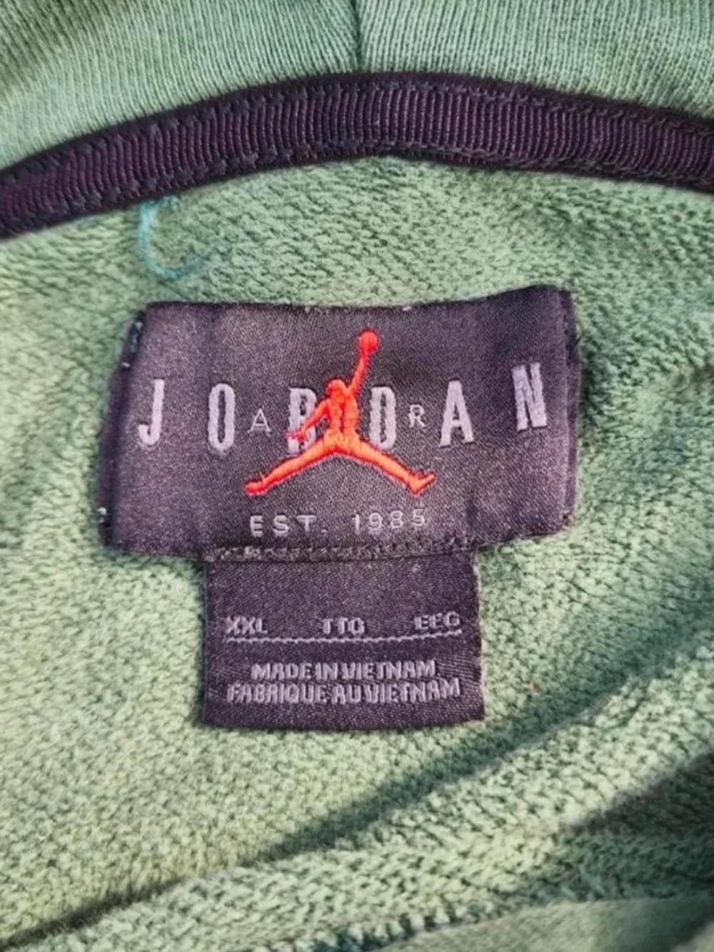 Jordan Flight Essentials Washed Fleece Hoodie Size XXL Green